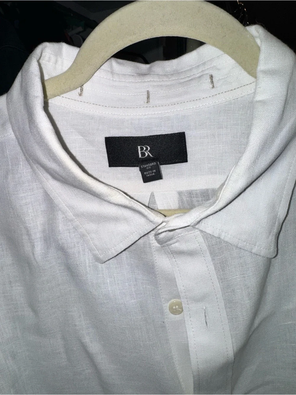 Banana Republic White Linen Button-Up Shirt